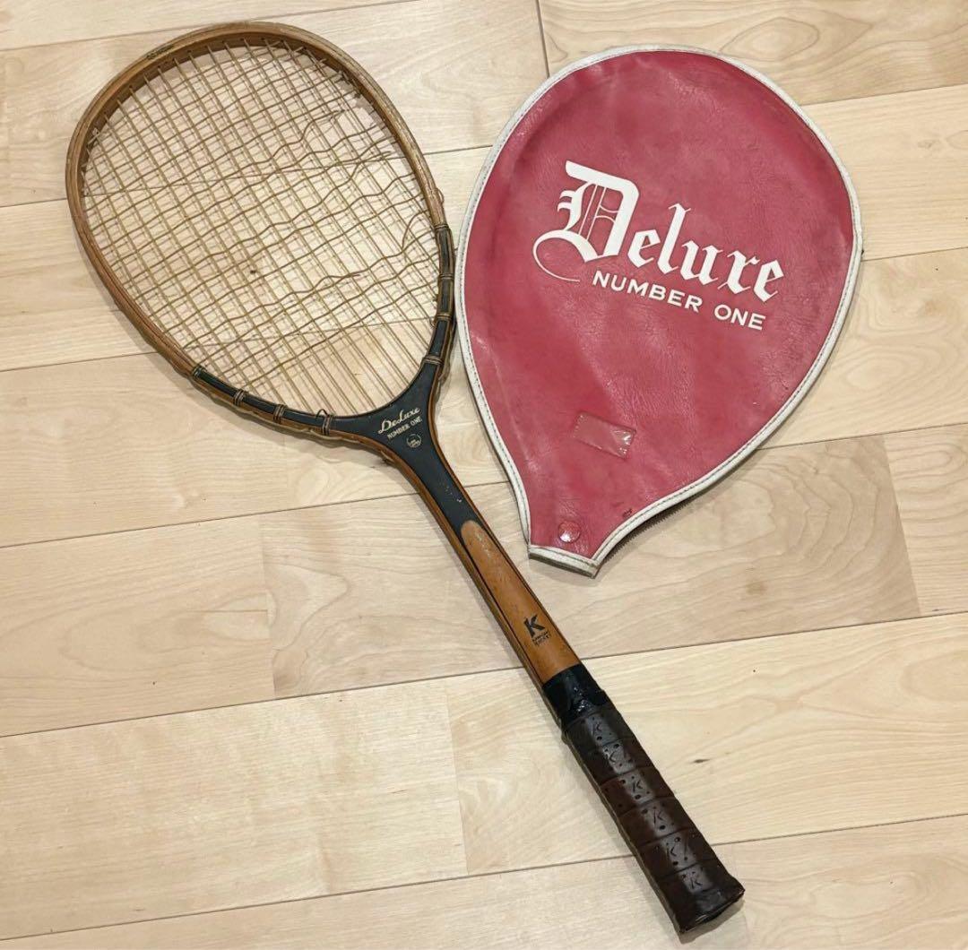 KAWASAKI DELUX NUMBERONE 木製テニスラケット no100 KAWASAKI Number One 木製テニスラケット 約69cm カバー付 - メルカリ