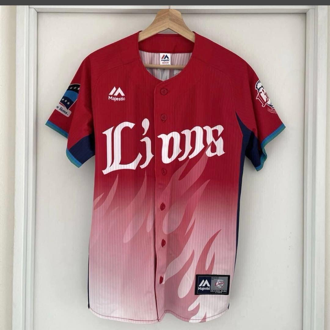 埼玉西武ライオンズ 源田壮亮 炎獅子 ユニフォーム マジェスティック M