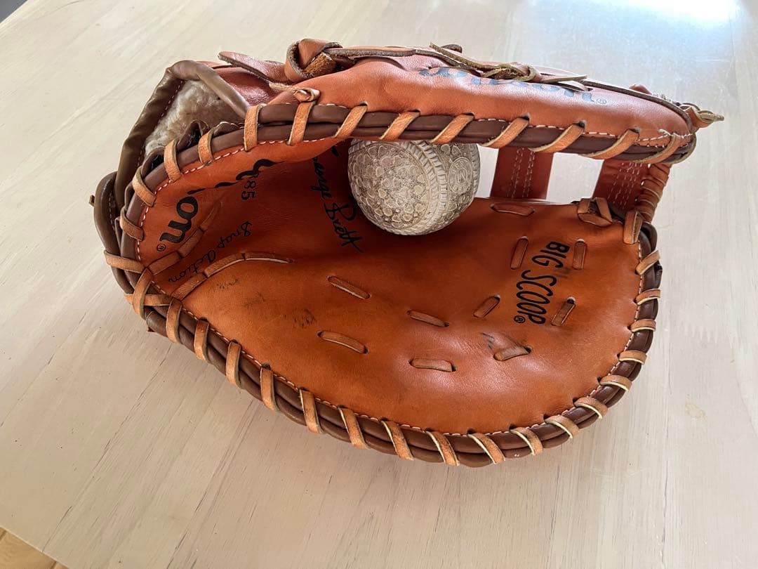 希少】米軍沖縄Camp品WilsonA2885ヴィンテージグローブバトラー刻印