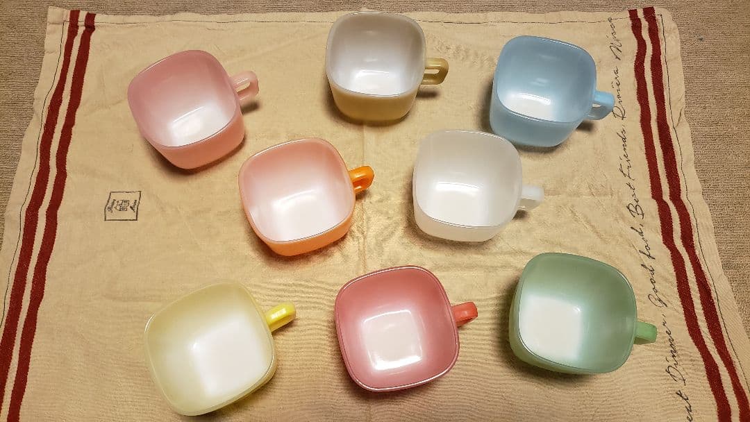 レア品】ミルクマグ 1950年 8個 フランス アンティーク オパール