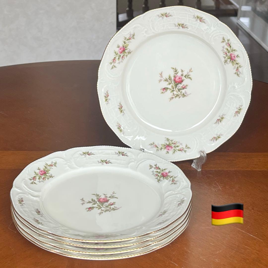 【美品】ドイツ製　ローゼンタール ★モスローズ★デザート皿　5枚 Rosenthal - 【美品】ドイツ製ローゼンタール☆クラシックローズ