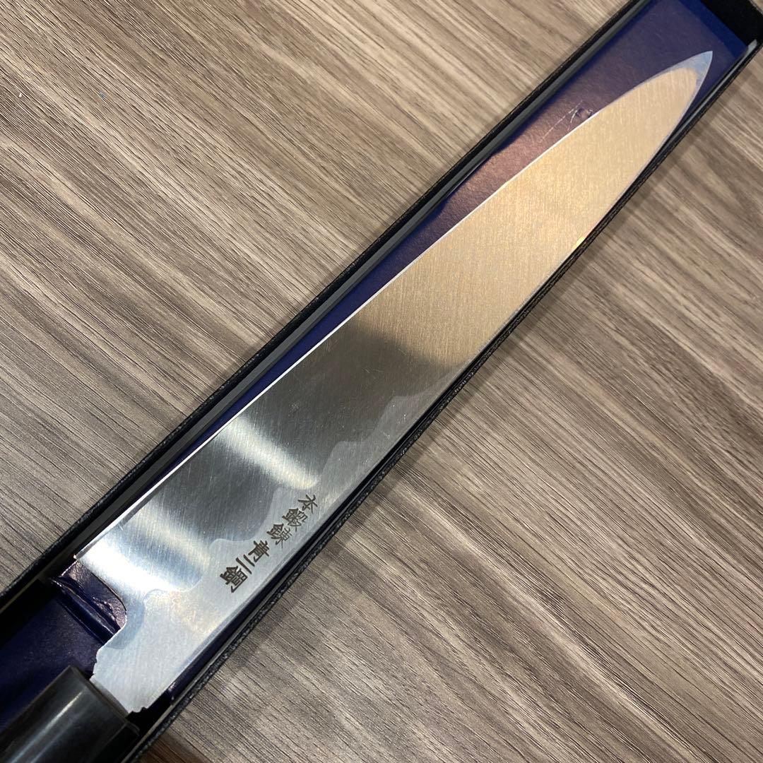 堺刃物守勝本鍛錬青紙2号柳刃包丁280ミリ水牛柄本霞研磨