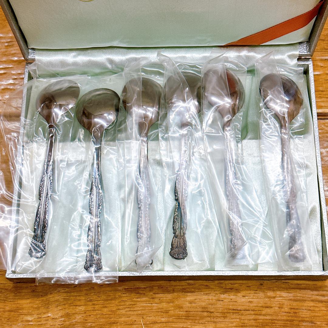 箱 ビニール付き 芝翫香 スプーン SMsilver刻印 6本セット 希少 - メルカリ