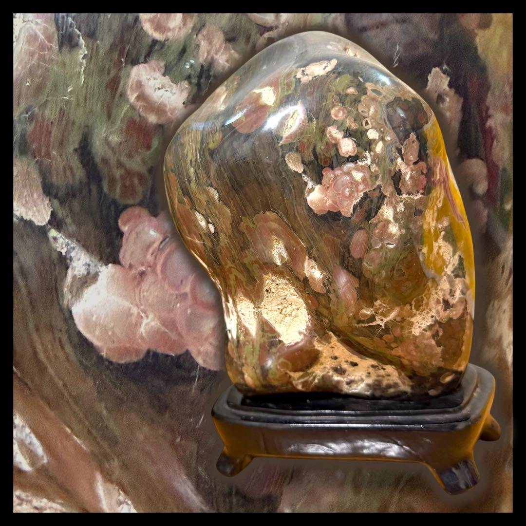 希少》天然石 鑑賞石 水石 置物 インテリア 重さ約5kg 台座付 - メルカリ