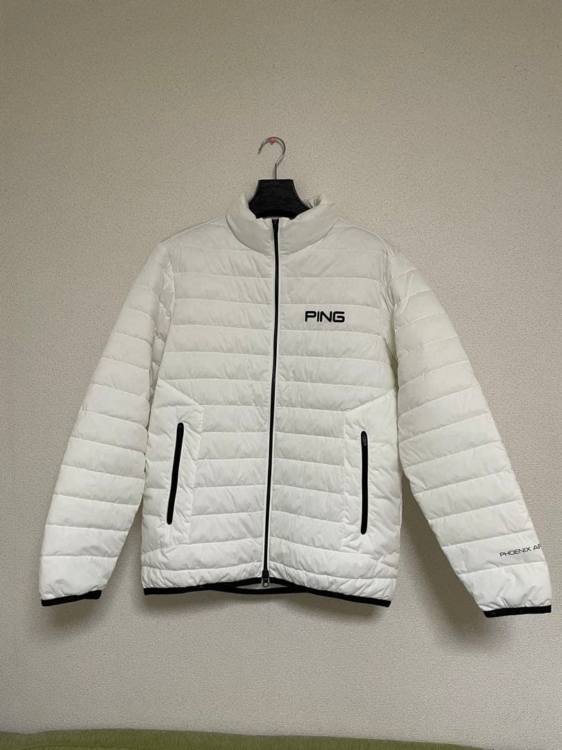 美品　PING キルティングジャケット ホワイト セール】【PING APPAREL】ストレッチタフタキルティングノーカラー