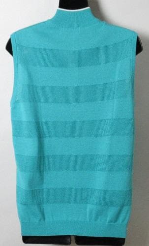 新品 ダックス/DAKS GOLF フルジッップニットベスト/M/ミントグリーン