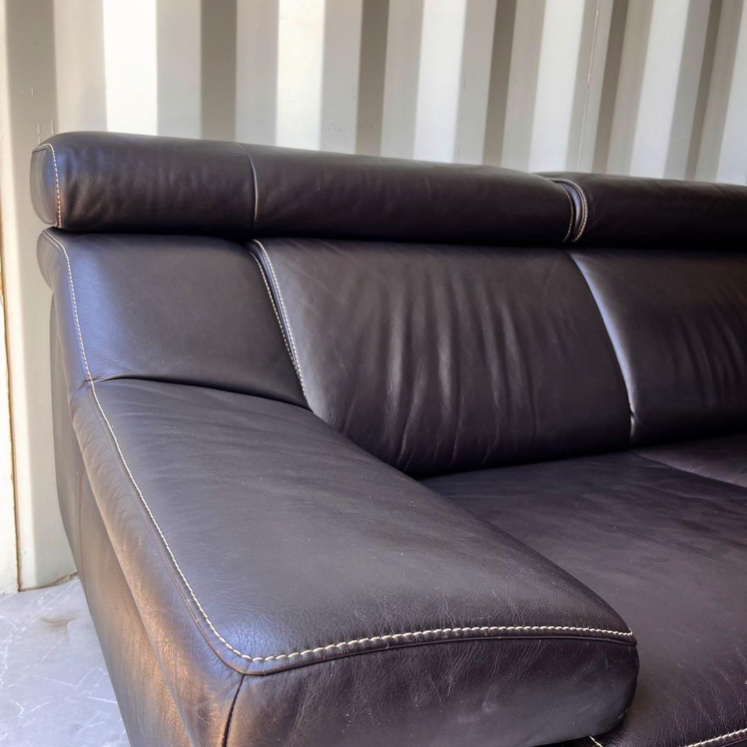 取付無料！カリモク家具 ZU53 本革ショコラソファ・オットマン