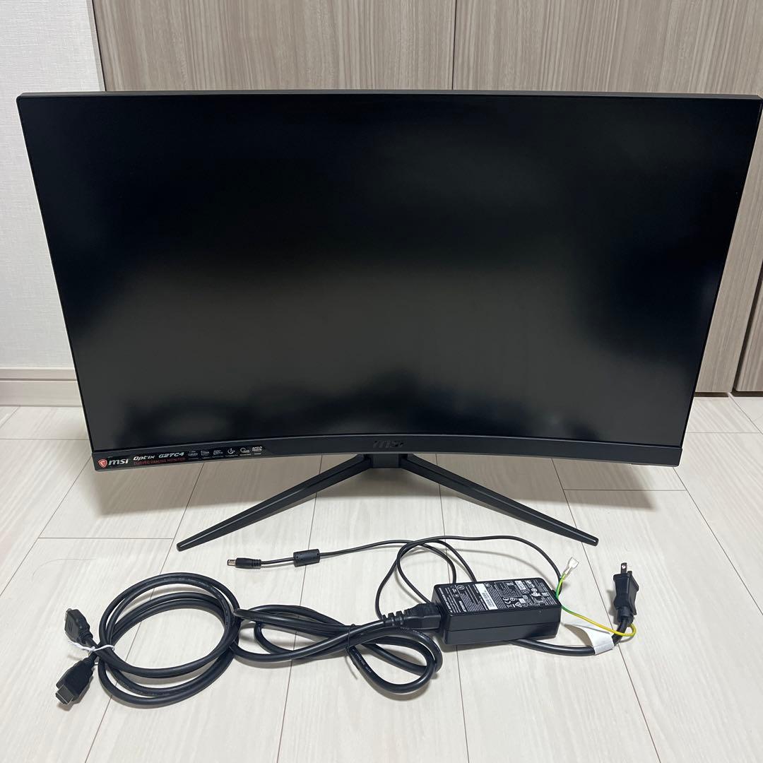 付属品完備MSI Optix G27C4 FHD湾曲型ゲーミングモニター MSI ゲーミングモニター Optix G27C4