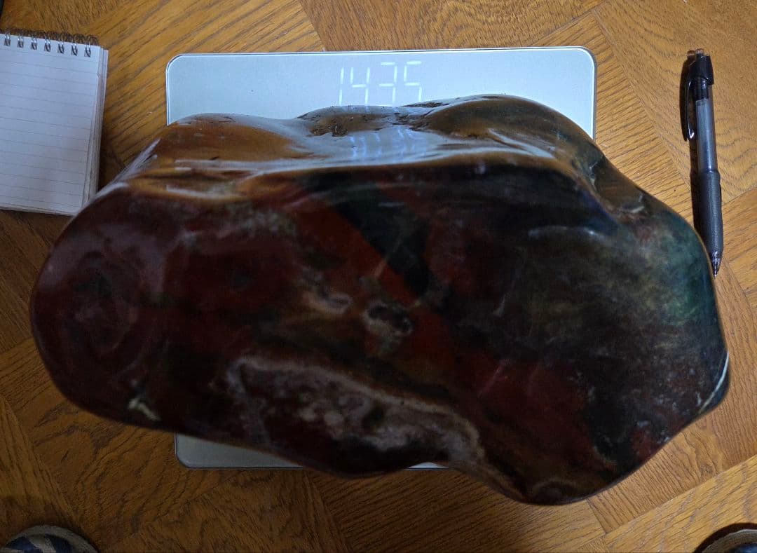 ジャスパー　碧玉　赤玉石　14.35Kg　W320×D180×H210