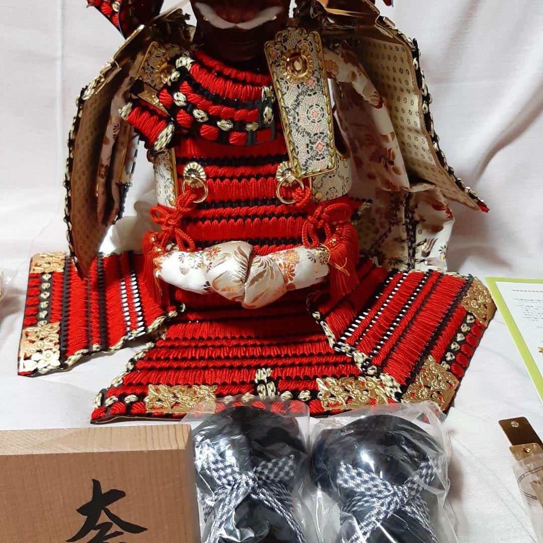新品同様○上原玉鳳作○ 高級品 兜飾り奈良15号大鎧○高級木製台付き
