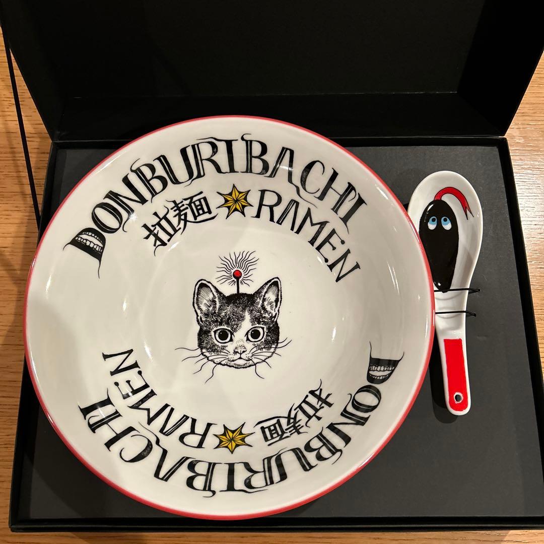 新品未使用】ヒグチユウコ ラーメンどんぶり＆レンゲセット 美濃焼