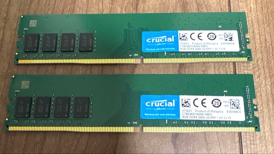 crucial 8GB DDR4-2666 2枚セット計16GB Amazon | Crucial デスクトップ用増設メモリ 16GB(8GBx2枚) DDR4
