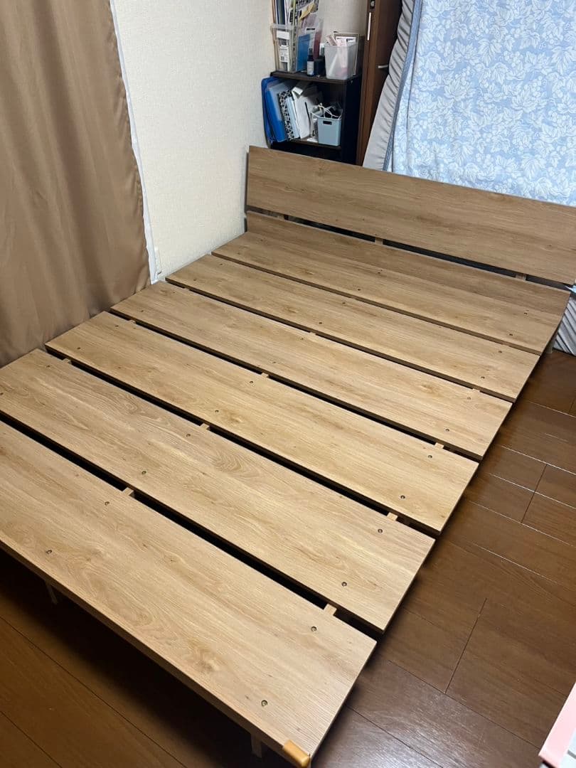 ダブルベッドフレーム lowya ダブルベッドフレーム(オークナチュラル/ナチュラル/ブラウン/ホワイト