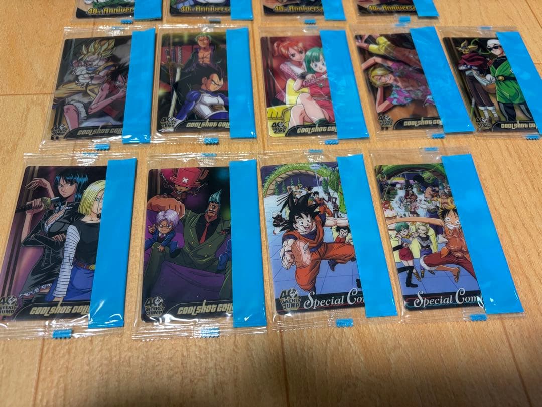 ドラゴンボール×ワンピース ジャンプ40周年森永ウエハースカード 未開封18枚 ドラゴンボール×ワンピース ジャンプ40周年森永ウエハースカード 未