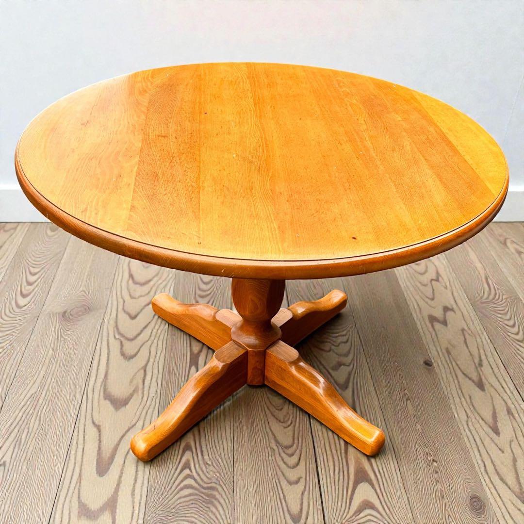 稀少❣️ヴィンテージ品✨柏木工 ダイニングテーブル 円卓 100cm 天然
