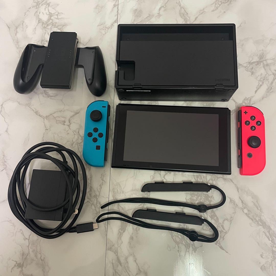 Nintendo Switch 赤青本体 ドック付き　箱無し Amazon.co.jp: Nintendo Switch Joy-Con(L) ネオンブルー/(R) ネオン