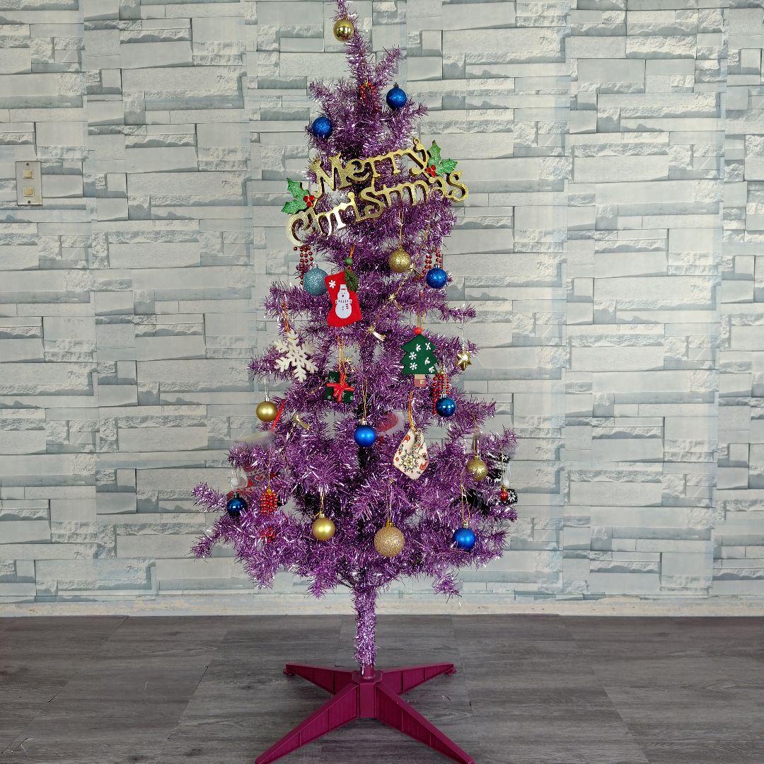 クリスマスツリー 飾り付けセット ピンク パープル 150cm オーナメント