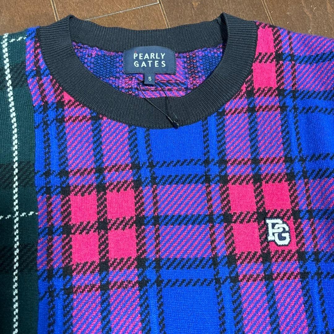 パーリーゲイツ モノトーン マルチチェック柄 セーターサイズ5 - メルカリ