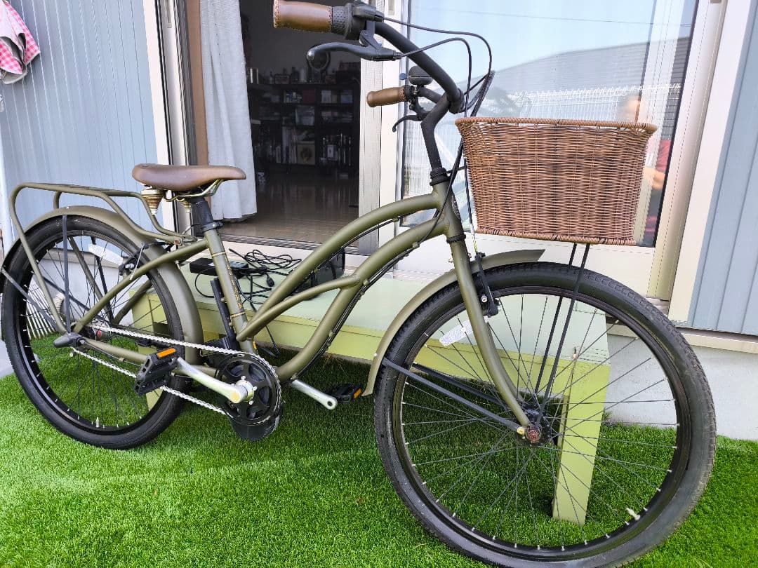 世界中でも超激レア the PARKビーチクルーザー 電動 自転車 グリーン 自転車 KB 206 外装6段変速 レインボー ビーチクルーザー 20インチ