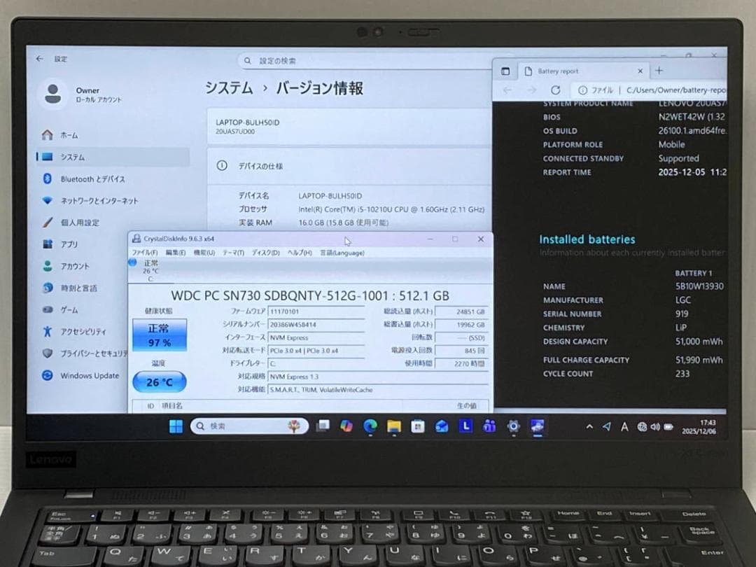 Windowsノート本体 14.0FHD LTE ThinkPad X1 Carbon8 16G 512G