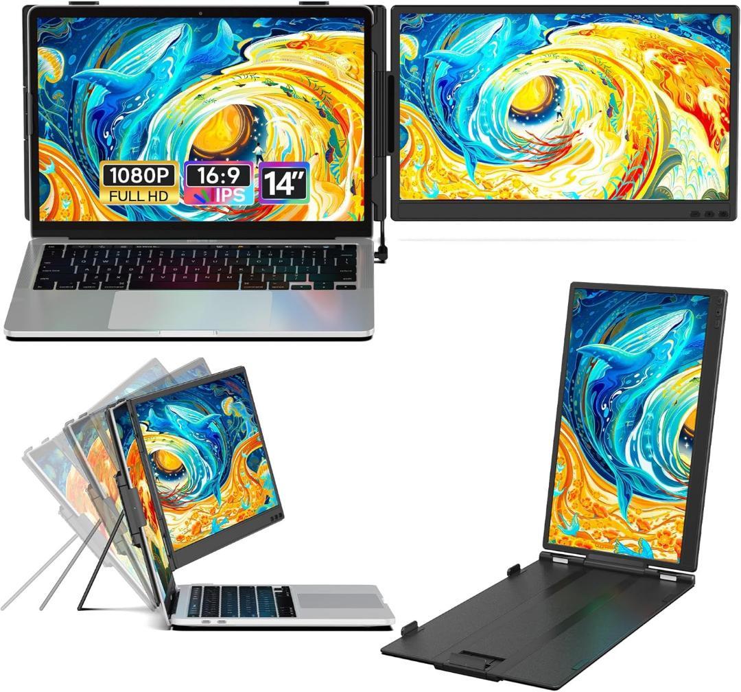 ノートパソコン用モニター 14インチ 2画面 デュアルディスプレイ Amazon.co.jp: 14インチ ノートパソコン用モニター ダブル画面