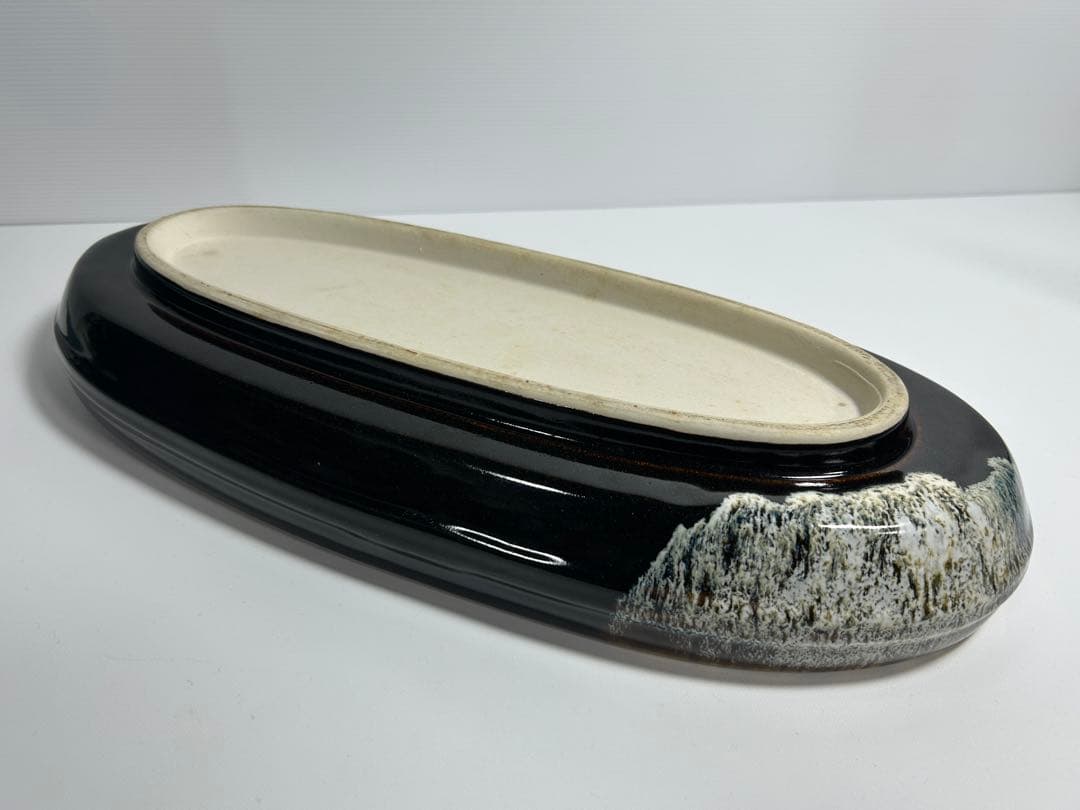 43.5x18x7 2.8kg 華道 生花 花器 フワラーベース 水盤 焼物