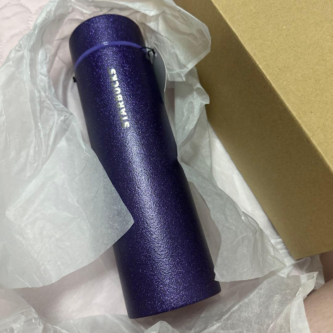 スタバ ハロウィン2025ステンレスボトルグリッターパープル444ml