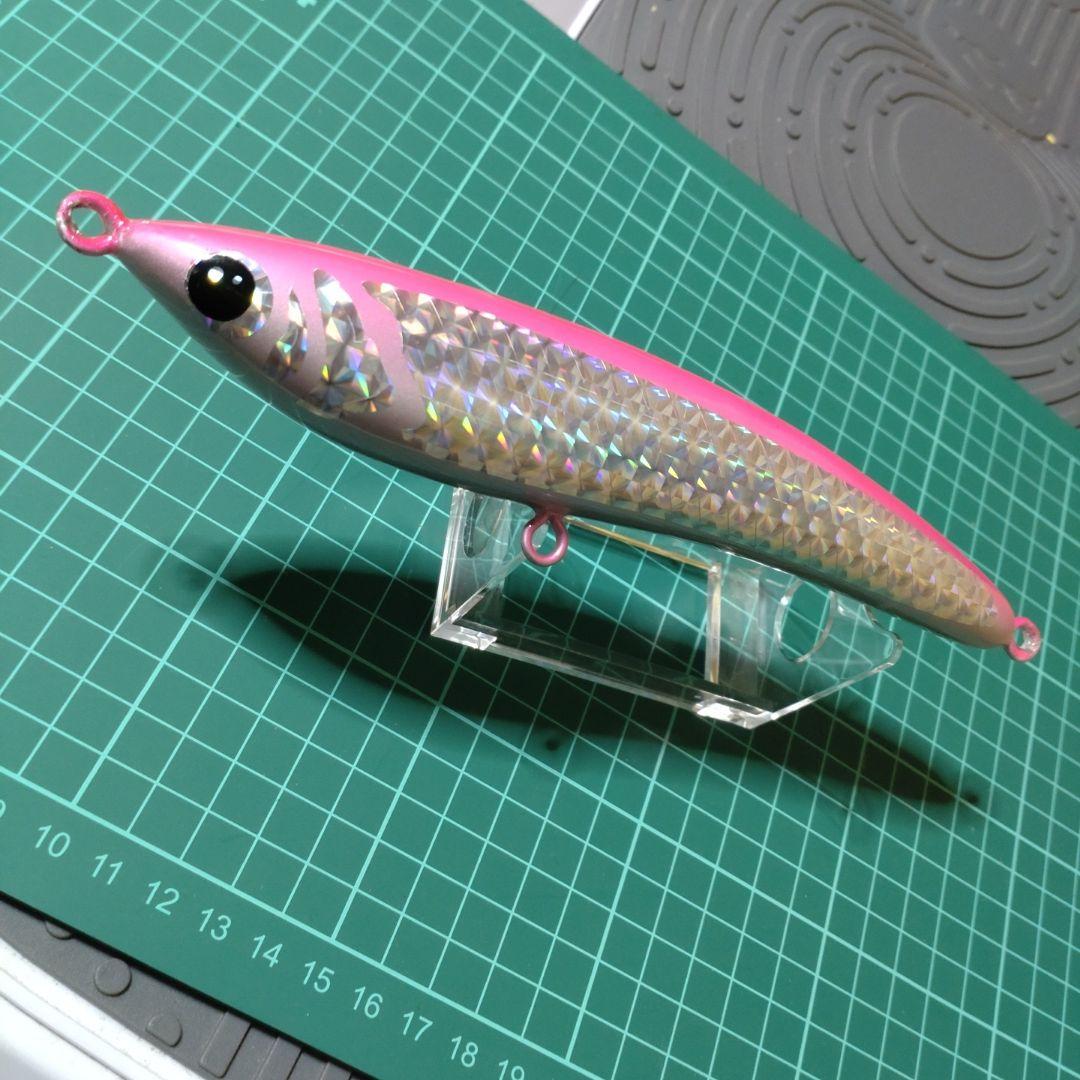 将栄丸　スライドダイバー190F ハンドメイドウッドルアー　ピンクシルバー イワシジグマキスペ ヘビーウェイトモデル | ソルトルアーブランド