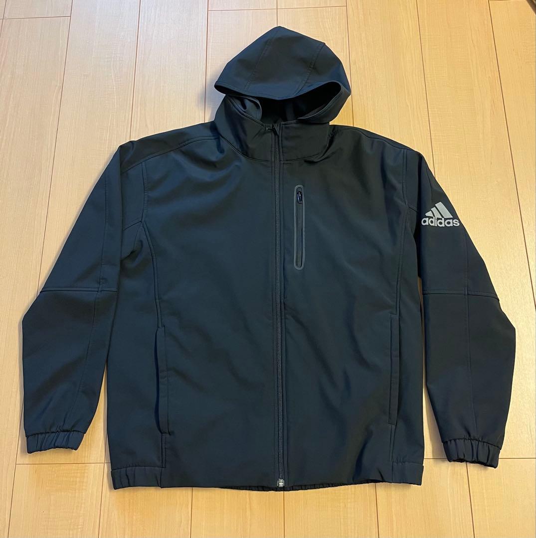 adidas フード付きウィンドブレーカー 黒（サイズ上着O、ズボンXO) adidas（アディダス） ウィンドブレーカー レディース 上下 adidas W