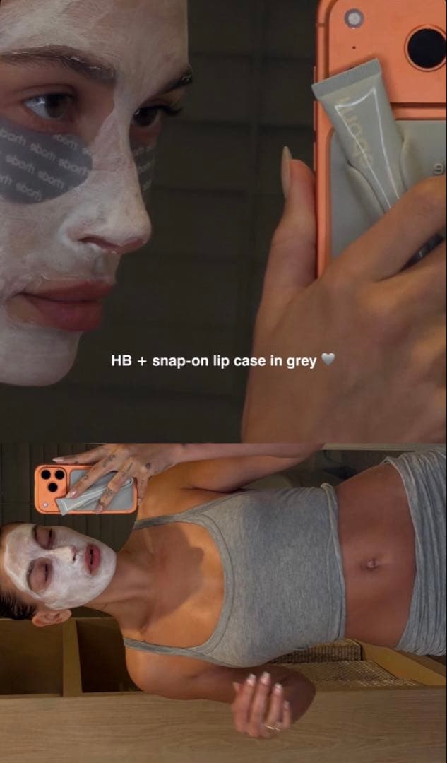 rhode snap-on lip case grey - メルカリ