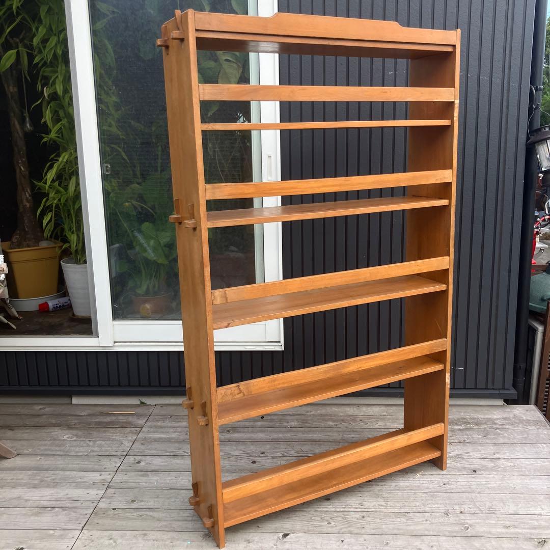 昭和レトロ ミッドセンチュリー くさび型 楔棚 木製オープンラック