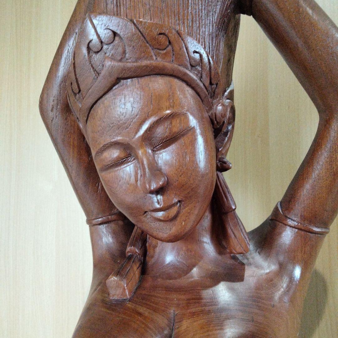 大型　アジアン　エレガント　木彫りの裸婦像　170cm