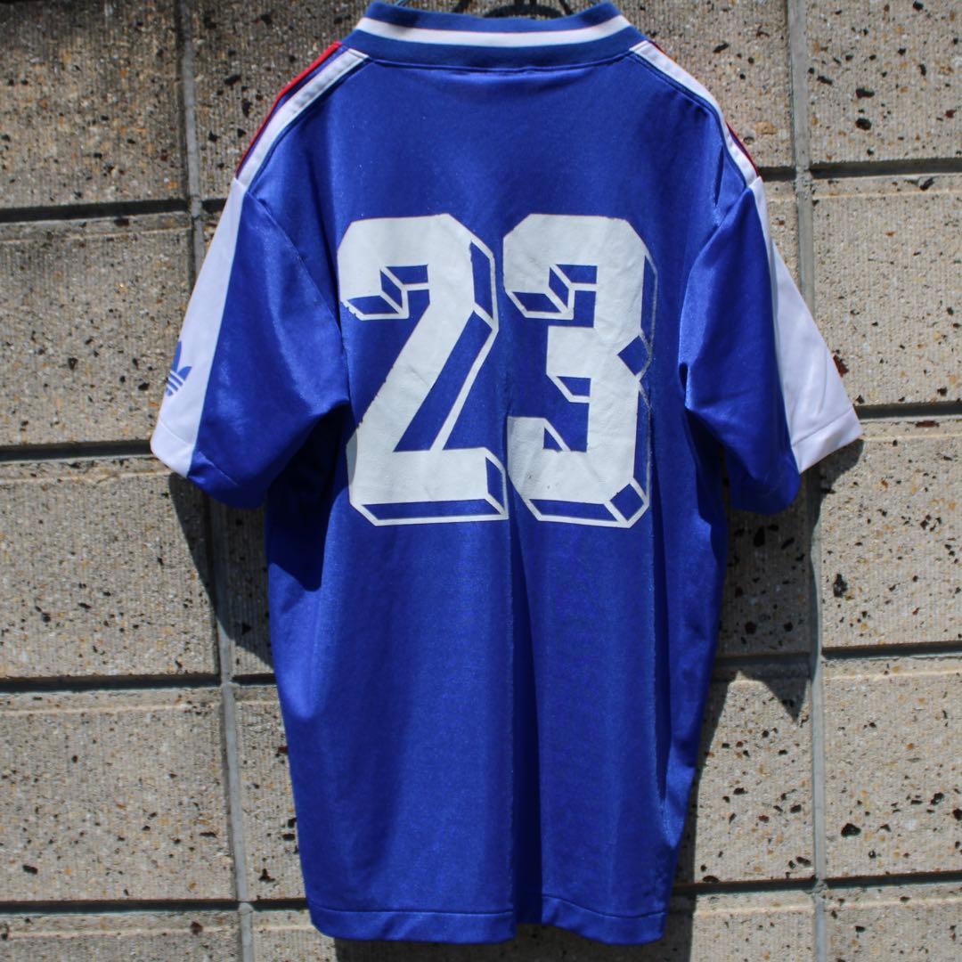 90's adidas 三つ葉ロゴ入りトリコロール 古着オールドウェア デサント