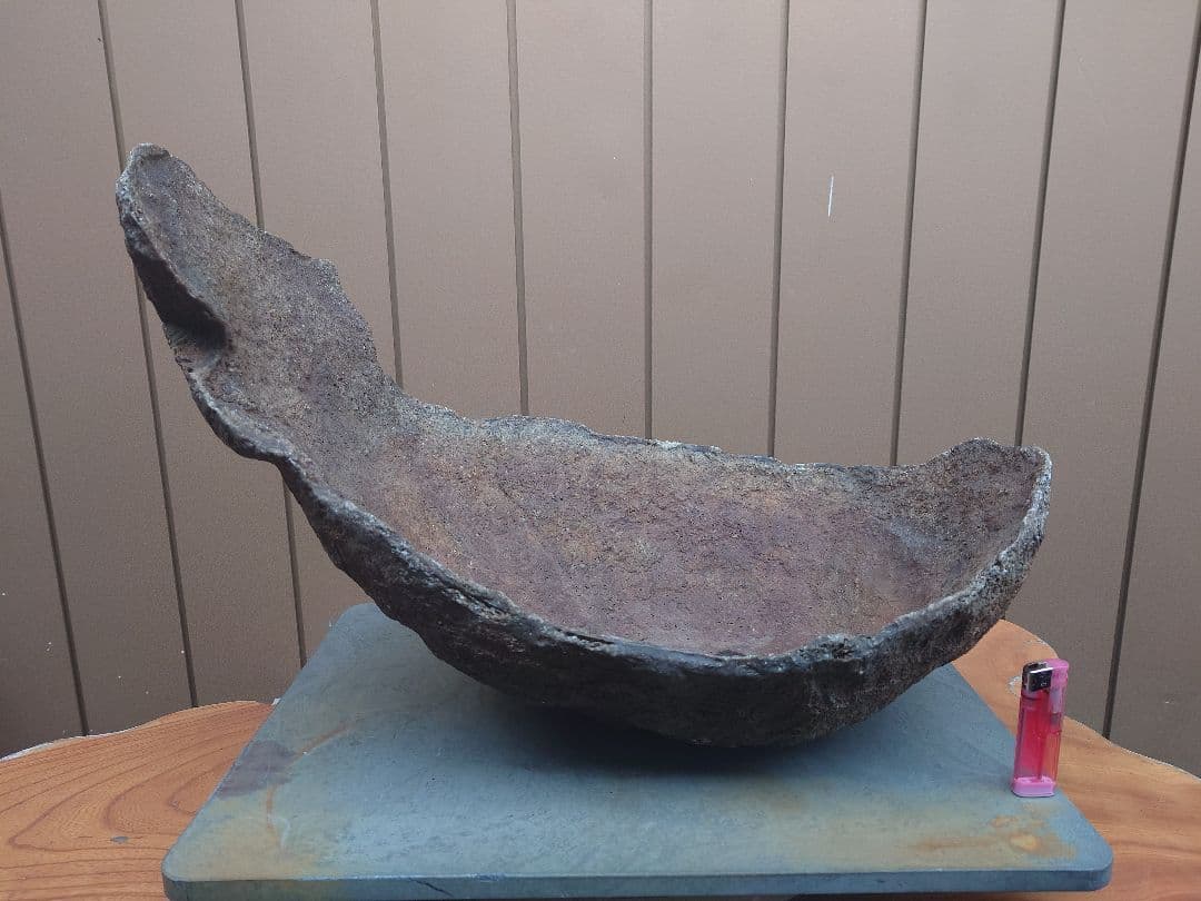 盆栽　鉢　鞍馬石？　幅53cm 中古】盆栽鉢 鞍馬石 小型 高さ 約 12cm くらまいし クラマイシ 現品