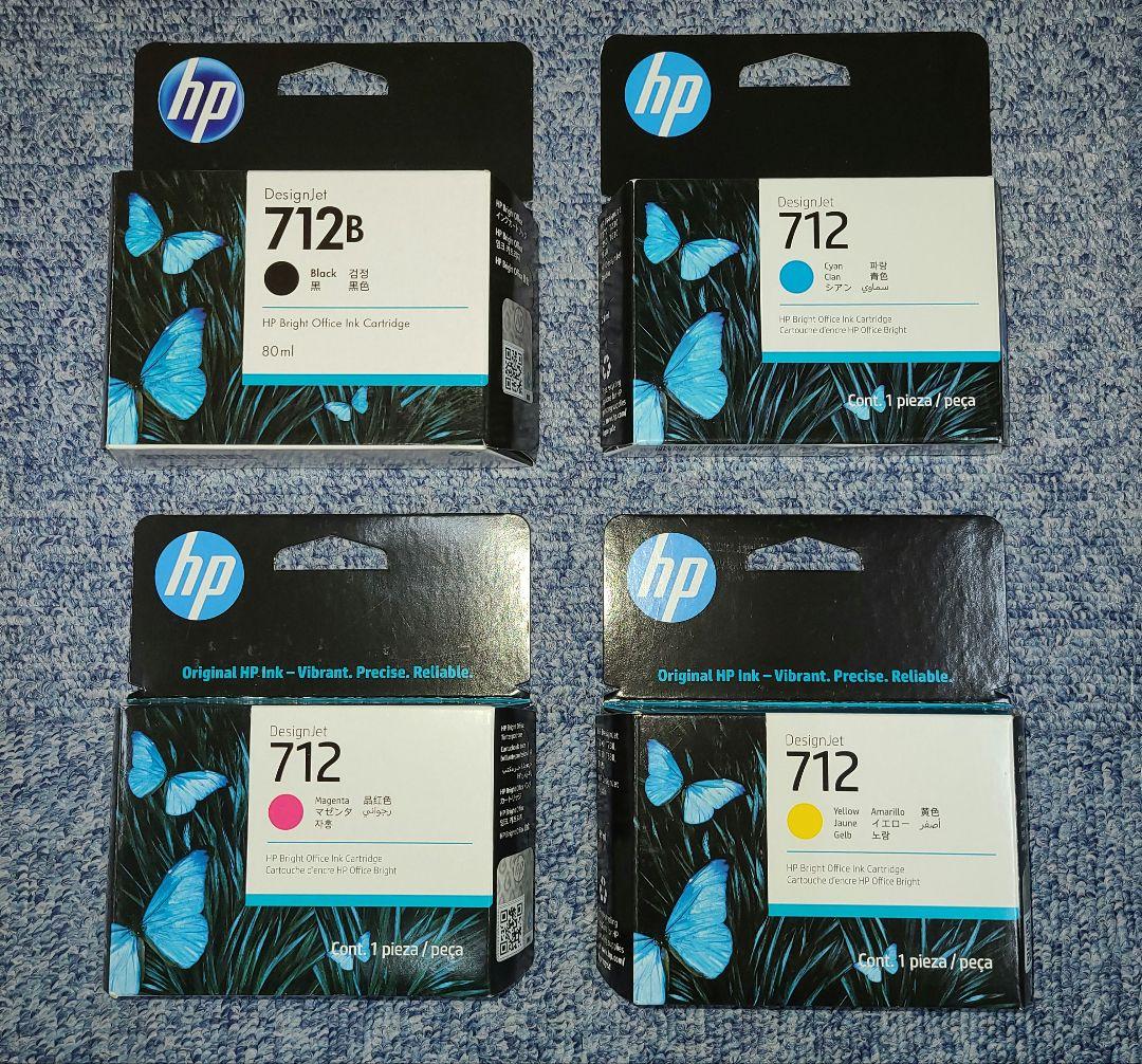 HP Bright Office 712B/712インクカートリッジ２セット HP 712 712B 純正インク ブラック/カラー 4色セット 38/29mL 各1 計4個