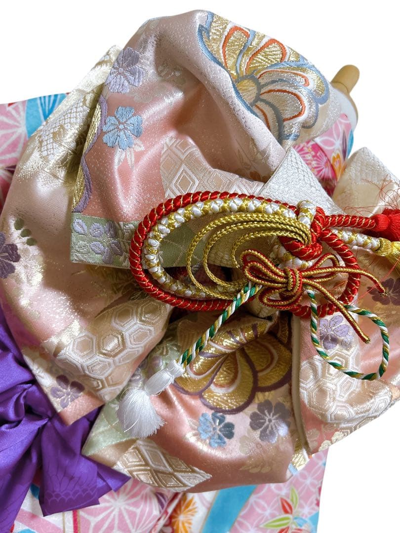 パール付帯締め♡七五三 7歳 女の子 フルセット 水色 ピンク 紫 - メルカリ