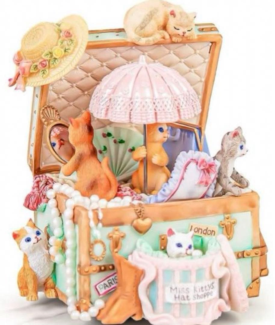 オルゴール 天空の城ラピュタ 猫 ねこ ネコ かわいい樹脂 ミュージカル