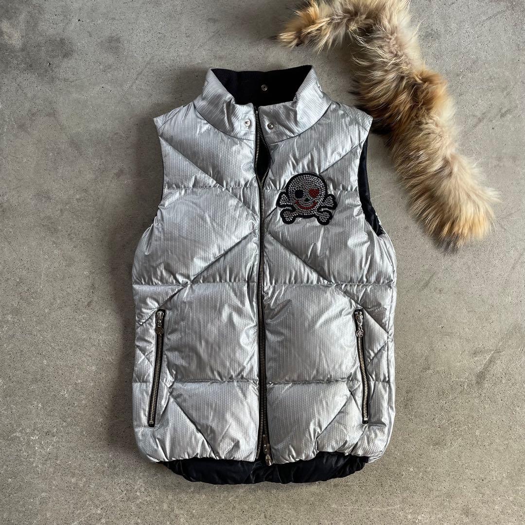 DANCE WITH DRAGON - ダウンベスト レディースゴルフ Dance With Dragon（ダンスウィズドラゴン） フード付きダウンベスト