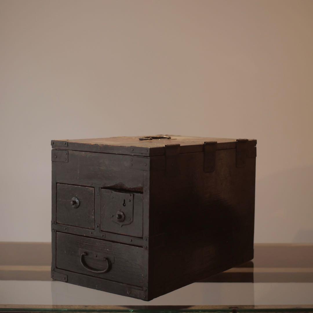 銭箱　硯箱　木箱　収納　小物入れ　民藝　古家具　古道具　アンティーク　昭和レトロ レトロ雑貨 昭和レトロ 木箱 収納ボックス アンティーク ミニチェスト
