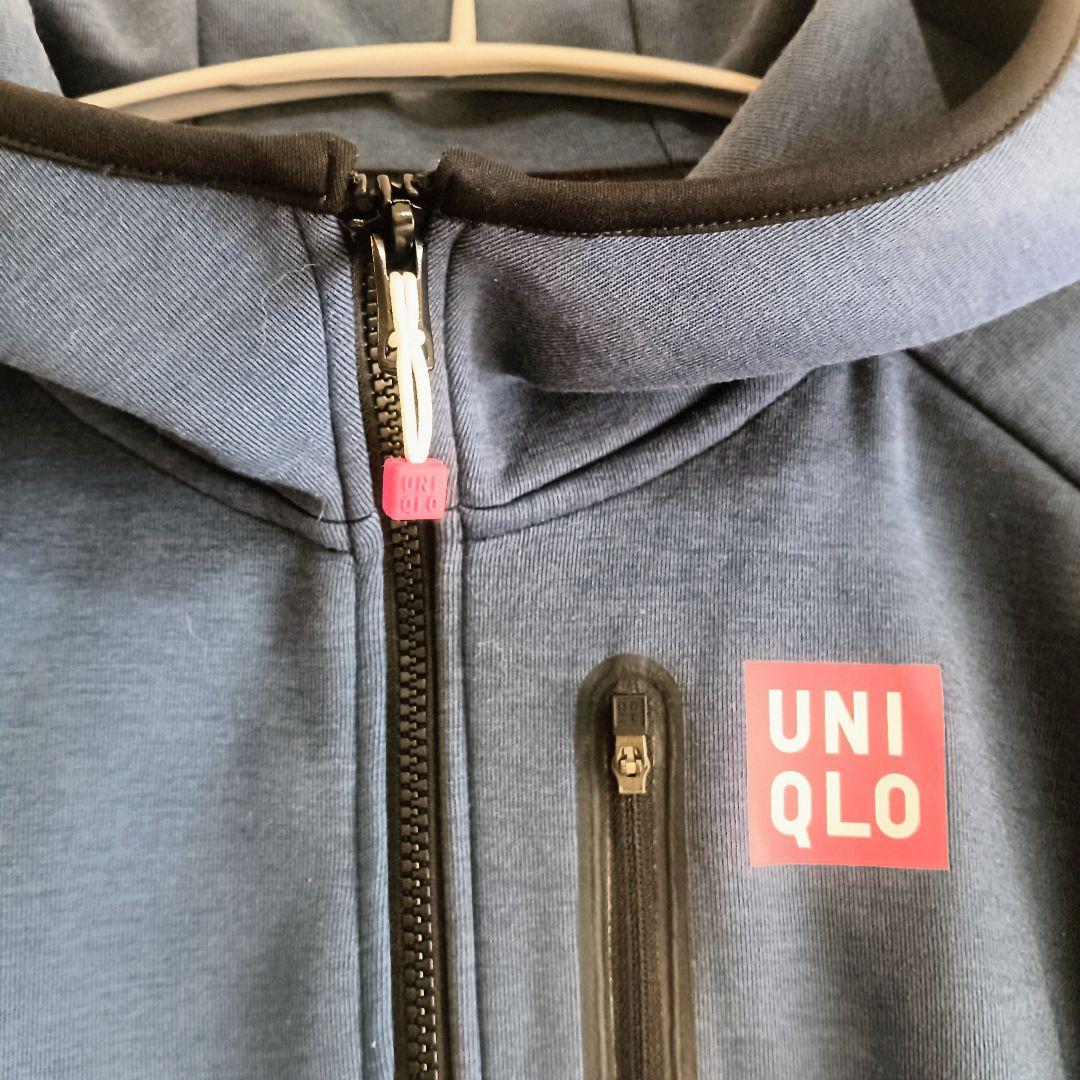 UNIQLO ユニクロ】 錦織圭モデル パーカー ロゴ ブルー M - メルカリ