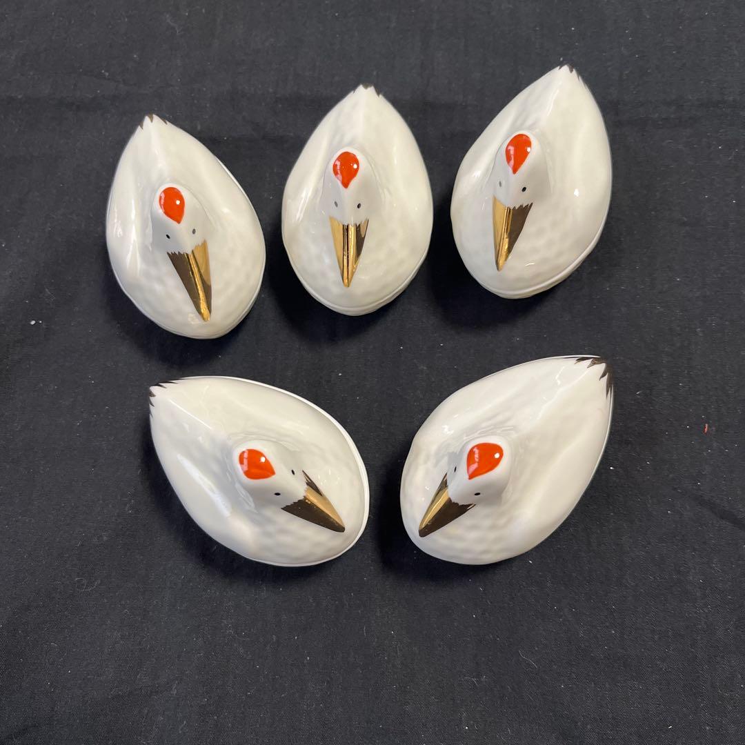 色絵 鶴型蓋物 向付 金彩 小物入れ - メルカリ