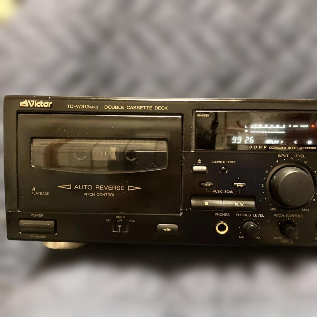 【3日間決算バーゲン】《動作品》 Victor TD-W313 Wカセットデッキ