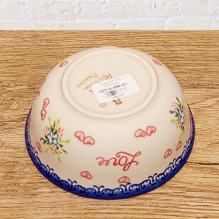 ポーリッシュポタリーポーランド食器◇小鉢V423-U496LOVE花柄ピンク