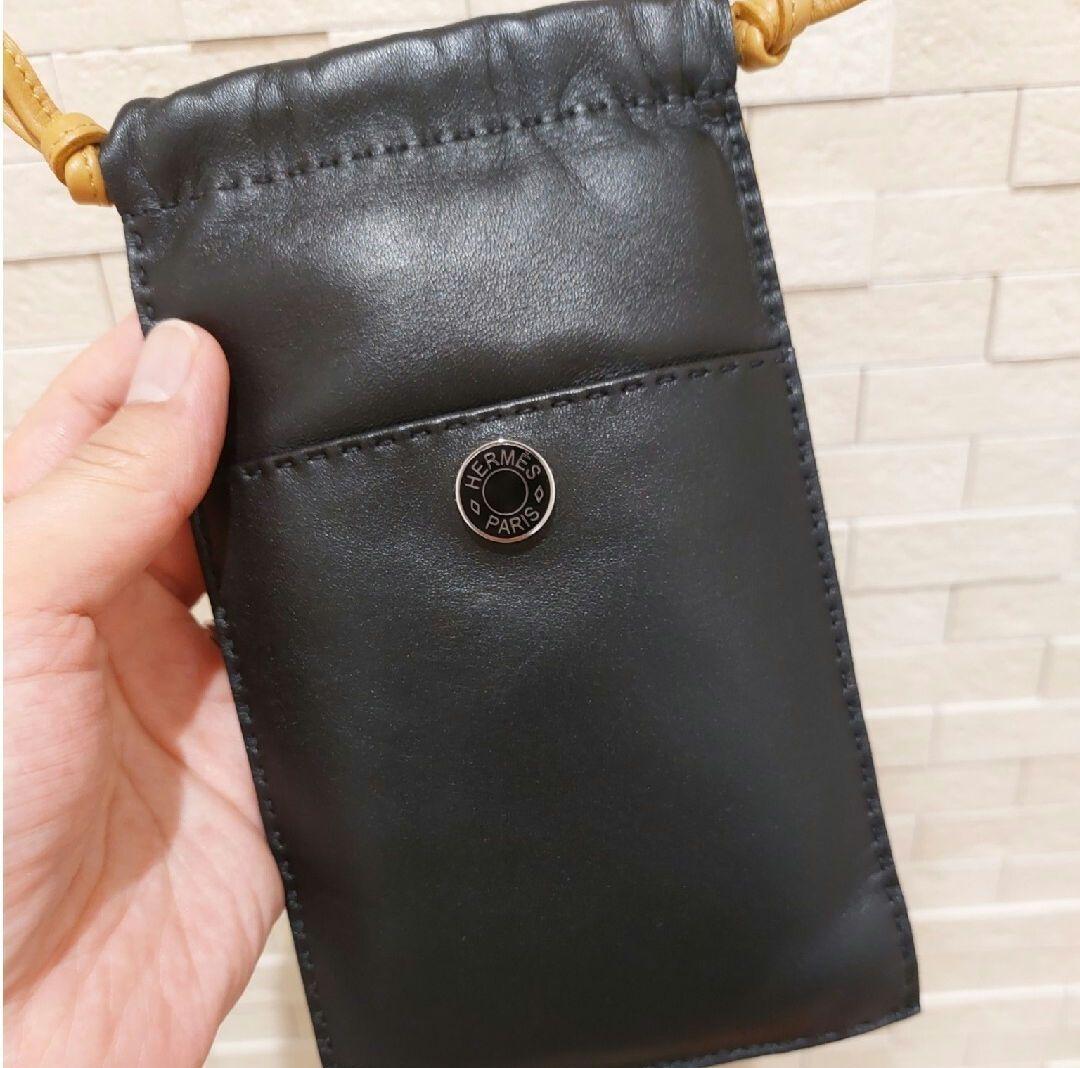 エルメス ピロ スマートフォンケース ポーチ アニューミロ ブラック