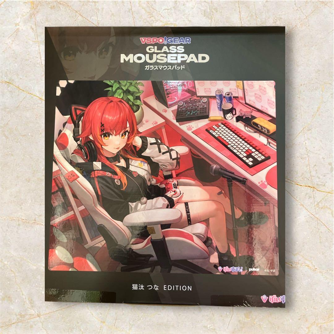 新品未開封】ぶいすぽっ！ ガラスマウスパッド 猫汰つな VSPO! GEAR