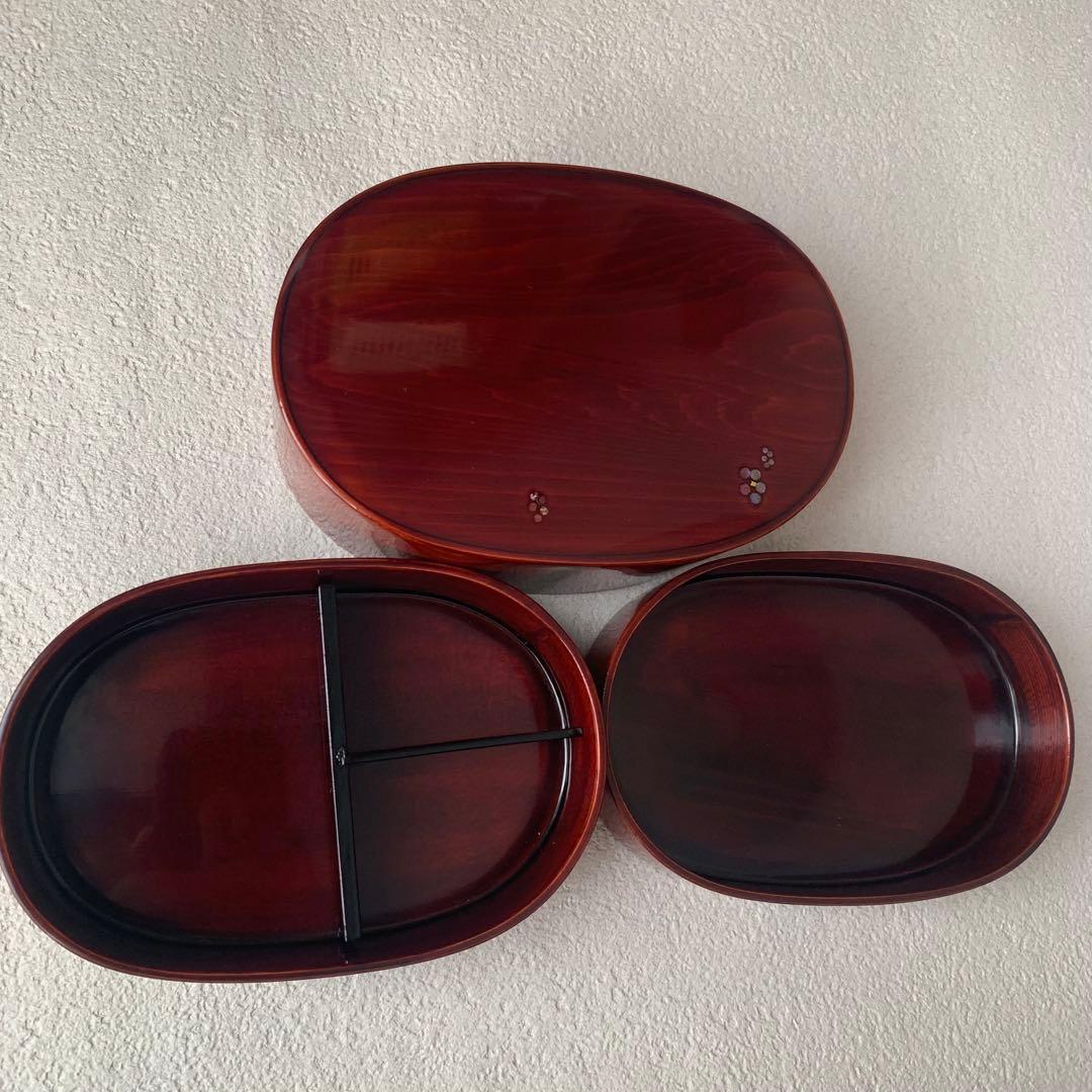 M*U様 お弁当箱 二段 曲げわっぱ 漆塗り 螺鈿細工 - メルカリ