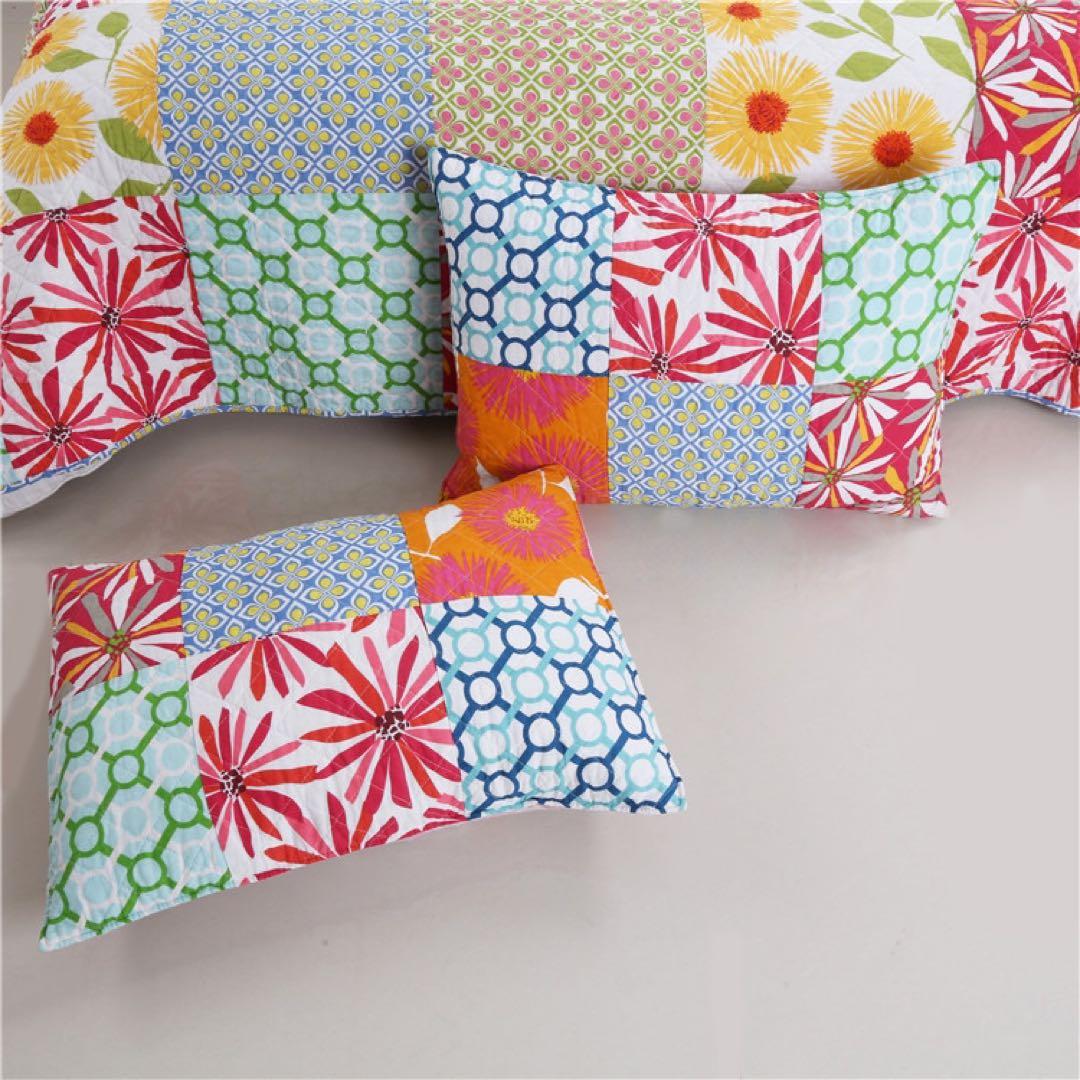 キルトベッドカバー3点セット綿マルチカバー キルティング 047 - メルカリ