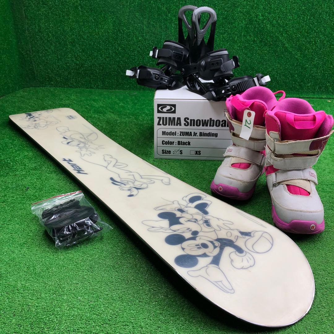 宝-627 子供用スノーボードセット122cm ビンディング新品 メンテナンス