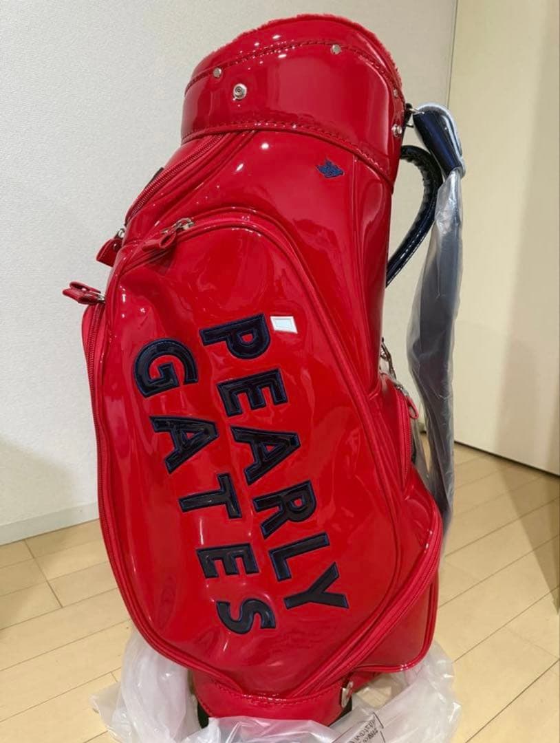 希少 PEARLY GATES ゴルフキャディバッグ エナメル レッド - メルカリ