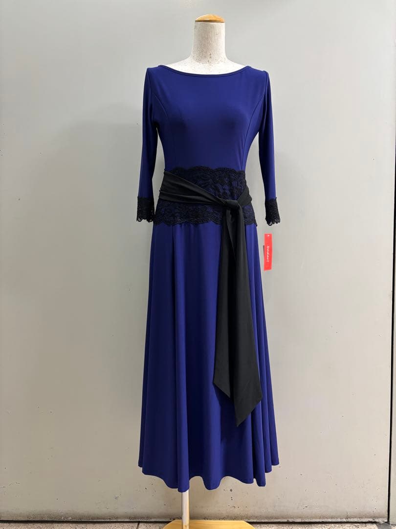 社交ダンスロイヤルブルーワンピース ダンス衣装 ワンピース【シルバー・ゴールド・ブルー】【社交ダンス